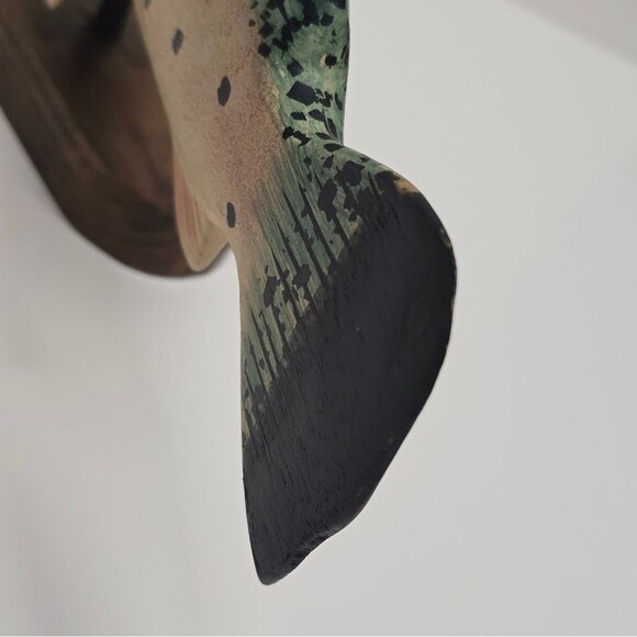 Trout Decoy Vintage Handcarved Hand painted Figurine On Stand - Picture 5 of 9